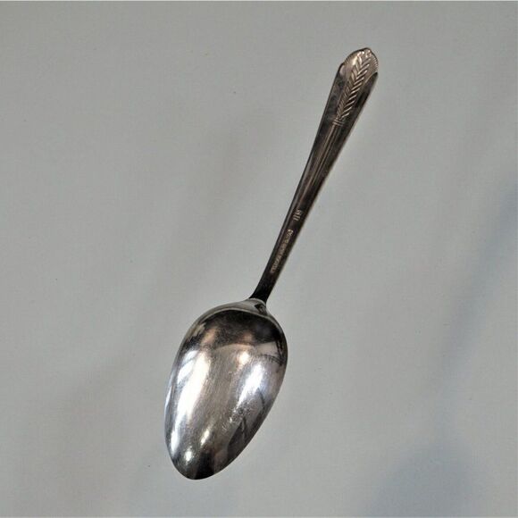 WM Rogers IS Allure 1939 Pattern Silverplate Serving Spoon 8.25 inch Art Deco - Picture 7 of 8